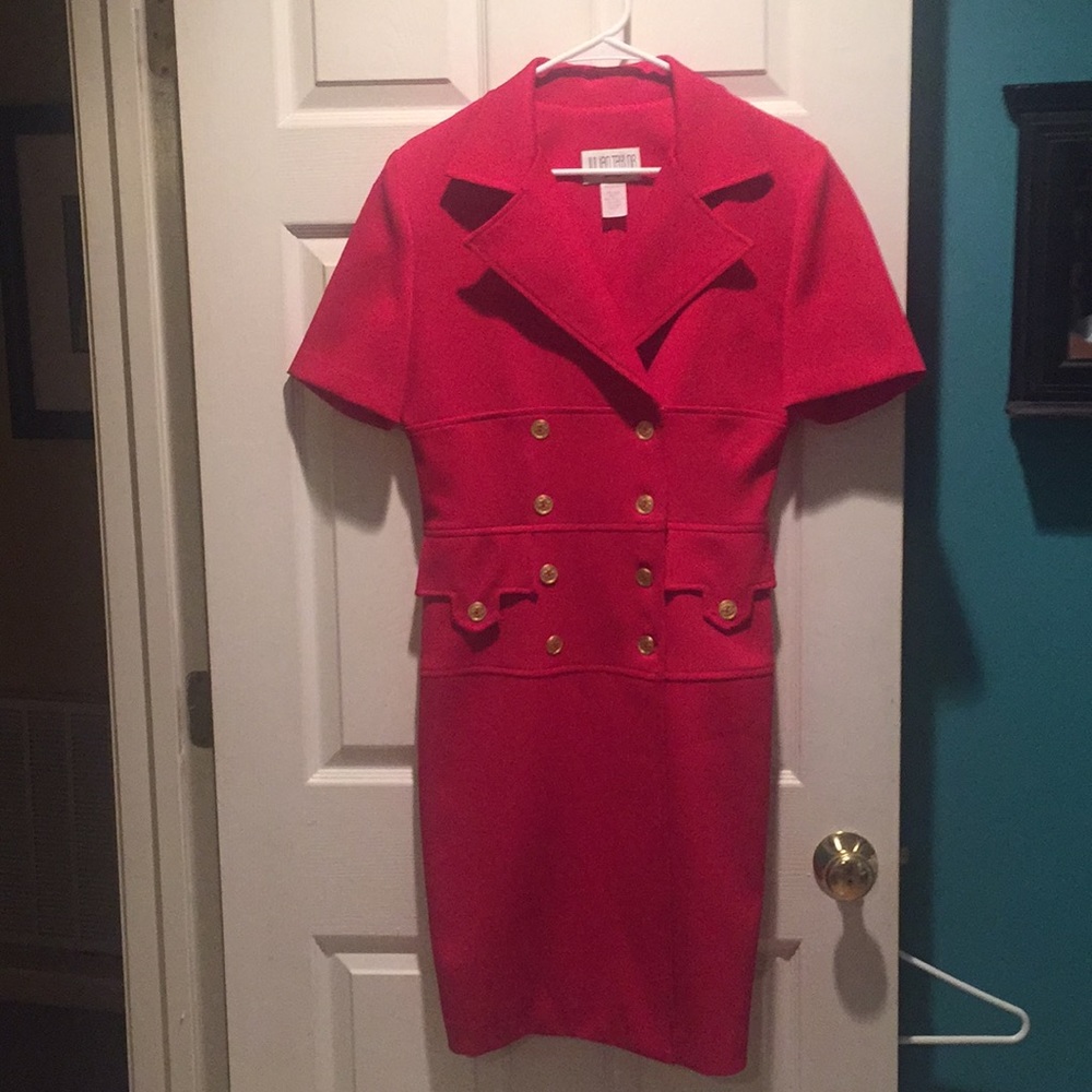 Short sleeve, red, Julian Taylor dress, size 8.